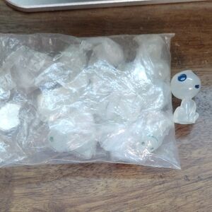 Small Translucent Glass Ghost Figurines - White